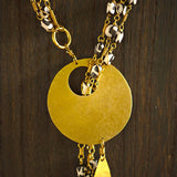 BLACK/WHITE CHARM NECKLACE (triple row)