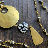 BLACK/WHITE CHARM NECKLACE (double row)