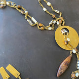 BROWN/WHITE CHARM NECKLACE