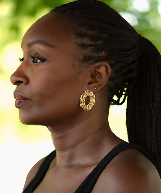 BRAIDED OVAL EARRINGS