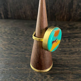 TEAL MOSAIC RING