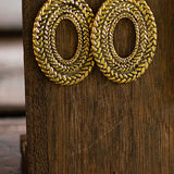 BRAIDED OVAL EARRINGS