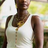 BROWN CHARM NECKLACE