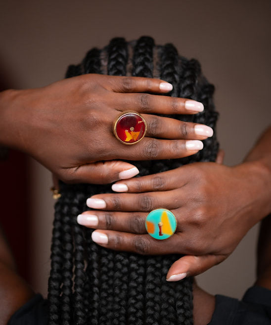 TEAL MOSAIC RING