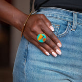 TEAL MOSAIC RING