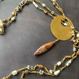 BROWN/WHITE CHARM NECKLACE