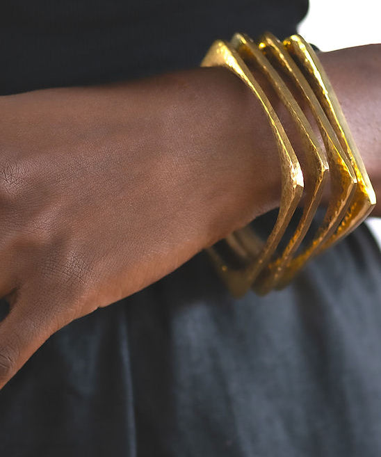 SQUARE HAMMERED BANGLE
