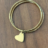 HEART TWIN CHARM BANGLE