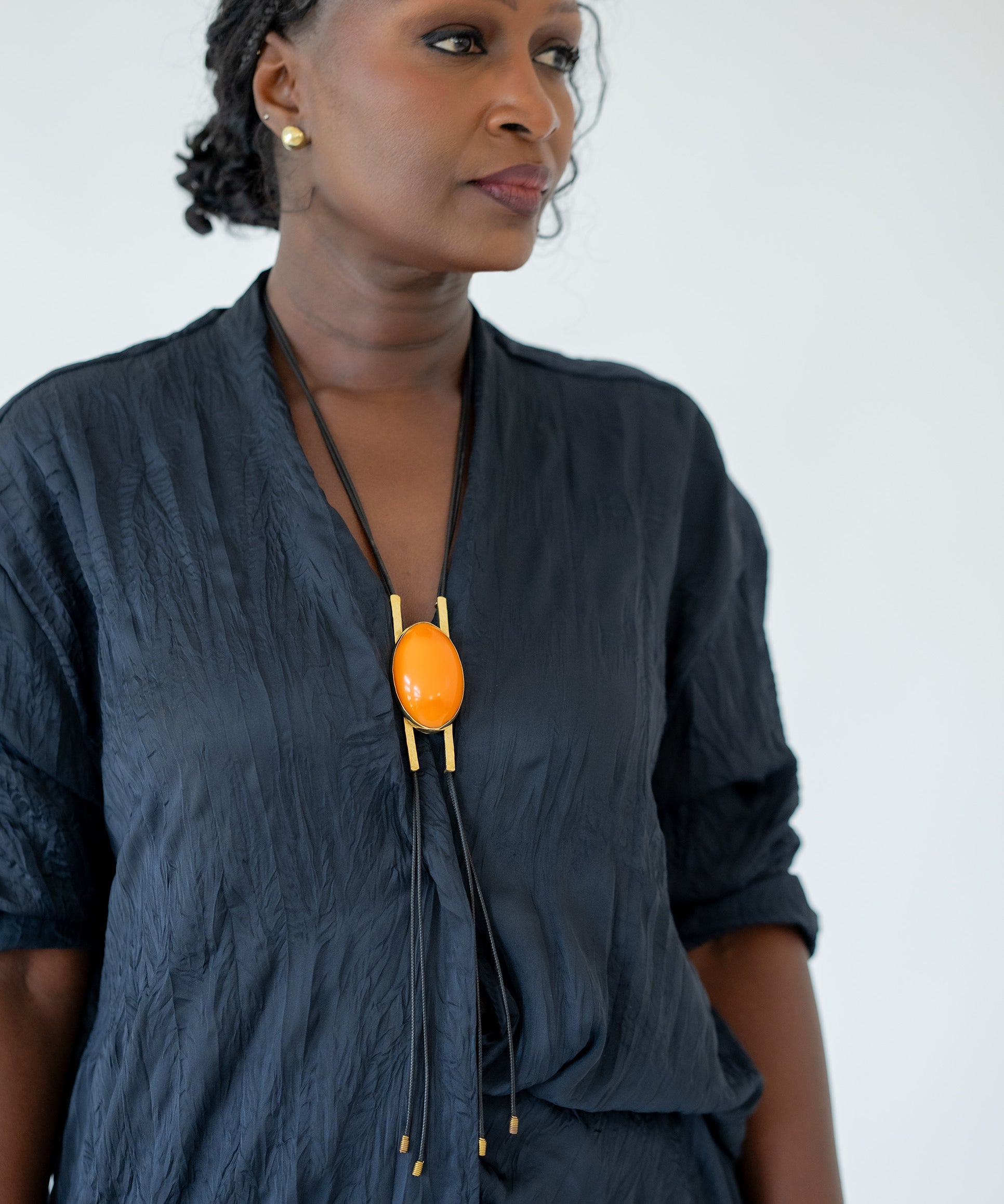 ORANGE BOLO NECKLACE